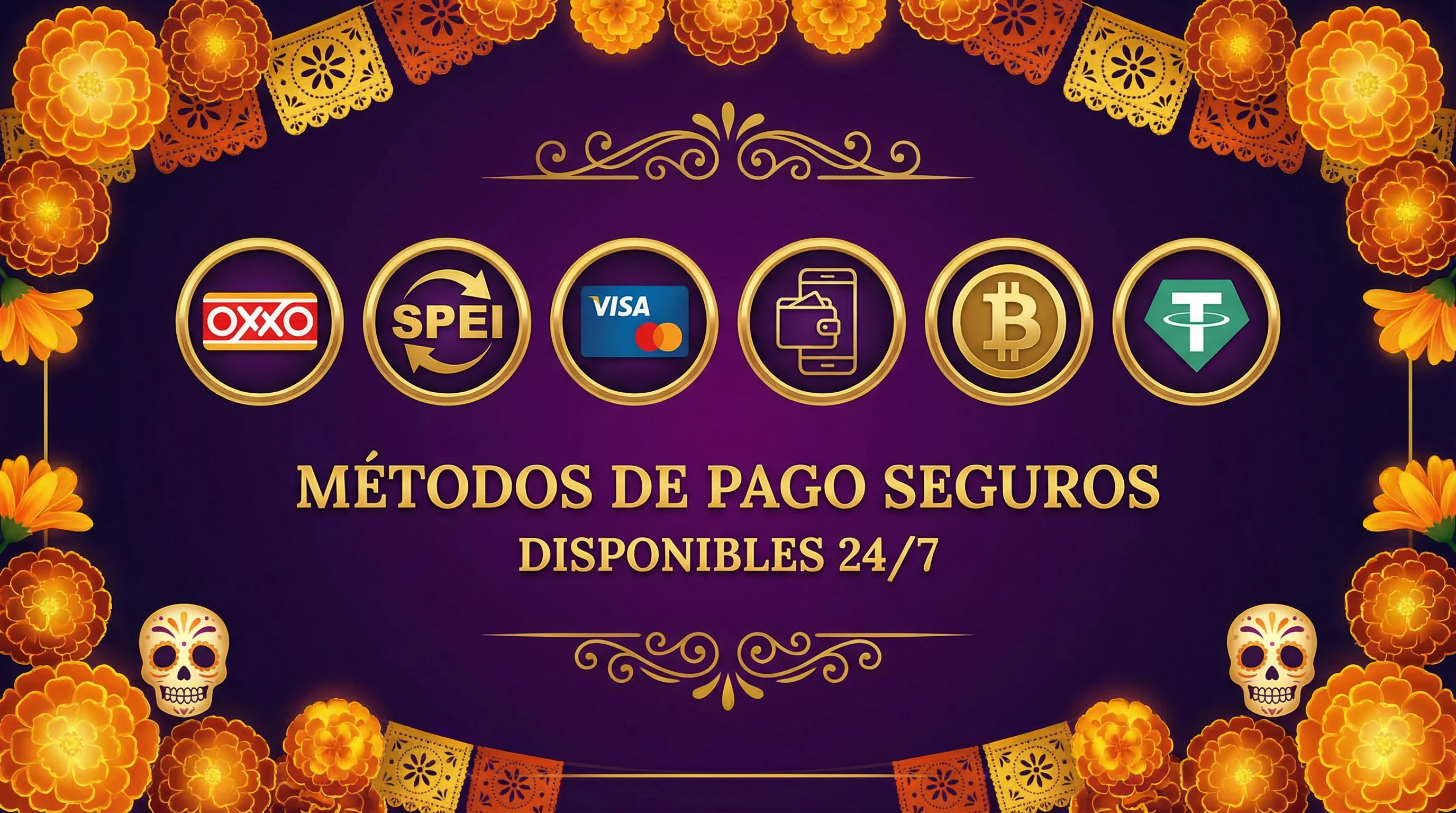 Métodos de pago OXXO SPEI Visa Bitcoin disponibles en Winz Casino México